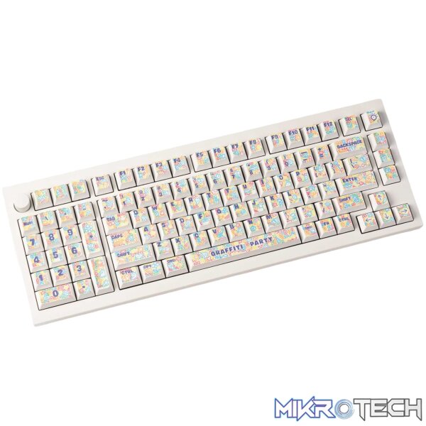 Keychron Graffiti Party – Cherry Profile Dye-Sub PBT Full Keycap Set (140 Keys, MX-Compatible) - Image 5