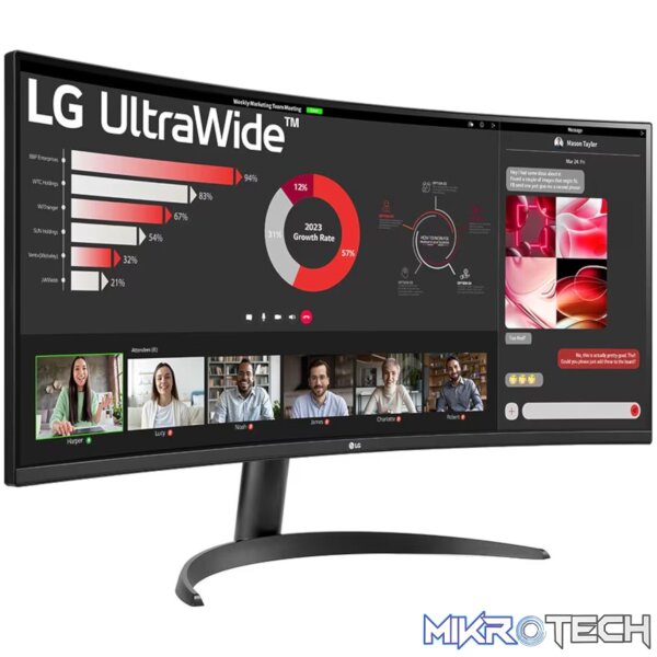 LG UltraWide 34" QHD VA Curved Monitor 100Hz - Image 3