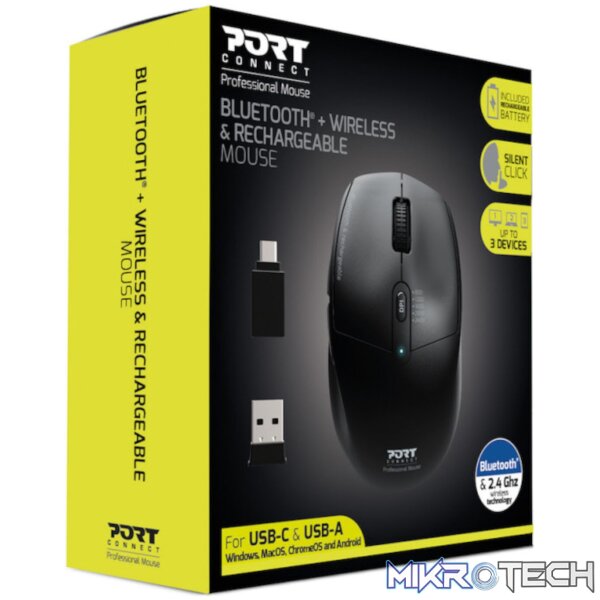 Port Connect 2.4GHz Wireless Bluetooth® Rechargeable Mouse PRO - Image 3