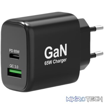 Port Connect 65W GaN Type-C and USB-A Fast Charger