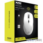 Port Connect Silent 1600DPI 3 Button Wireless Mouse - White - Image 4