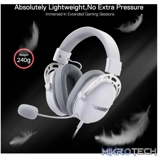 REDRAGON Over-Ear AURORA Gaming Headset - White - Image 3