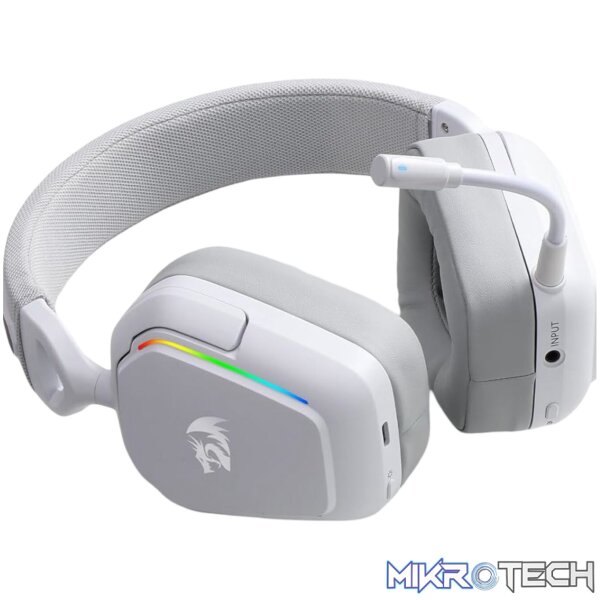 Redragon H868 RGB Wireless Gaming Headset - White - Image 2