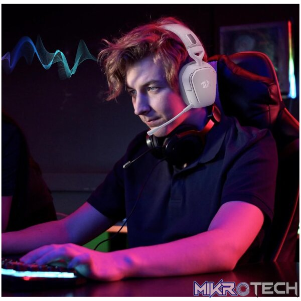 Redragon H868 RGB Wireless Gaming Headset - White - Image 5