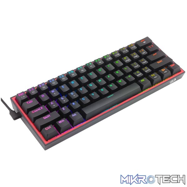 Redragon K617 FIZZ 60% Wired RGB Gaming Keyboard - Black - Image 3