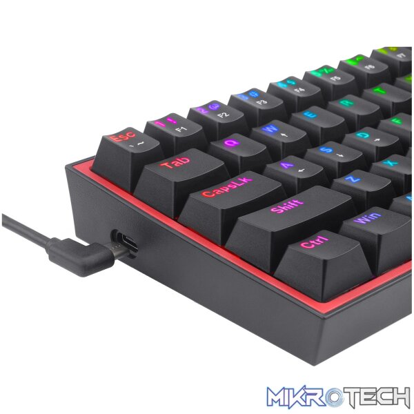 Redragon K617 FIZZ 60% Wired RGB Gaming Keyboard - Black - Image 4