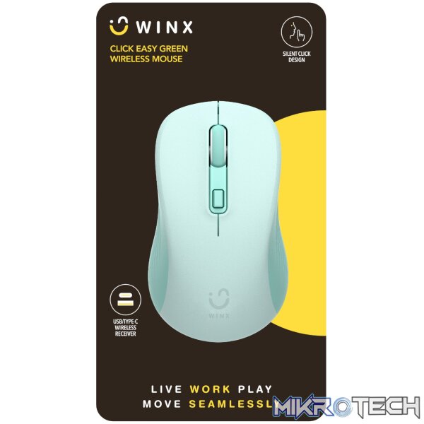 WINX CLICK Easy 1600DPI 2.4GHz Wireless Mouse - Green - Image 3