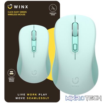 WINX CLICK Easy 1600DPI 2.4GHz Wireless Mouse - Green