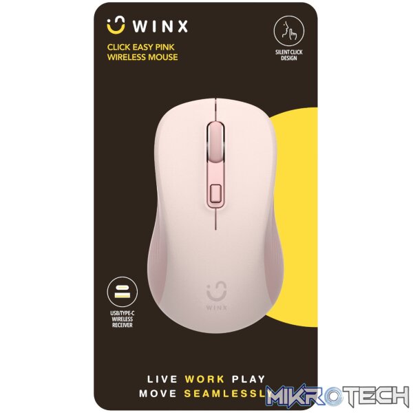 WINX CLICK Easy 1600DPI 2.4GHz Wireless Mouse - Pink - Image 3