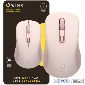 WINX CLICK Easy 1600DPI 2.4GHz Wireless Mouse - Pink