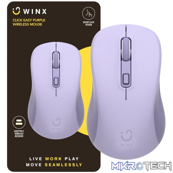 WINX CLICK Easy 1600DPI 2.4GHz Wireless Mouse - Purple WINX CLICK Easy 1600DPI 2.4GHz Wireless Mouse - Purple