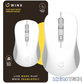WINX CLICK Easy 1600DPI 2.4GHz Wireless Mouse - White