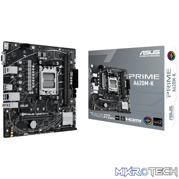 ASUS Prime A620M-K AM5 DDR5 M-ATX Motherboard ASUS Prime A620M-K AM5 DDR5 M-ATX Motherboard