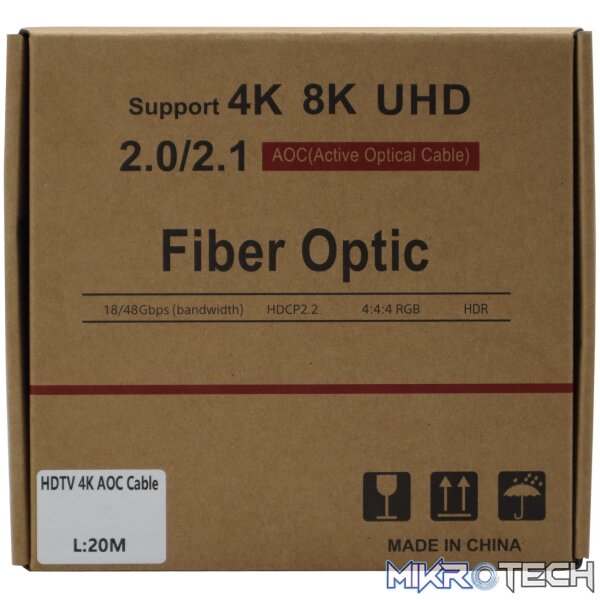 GIZZU 4K Active fibre Optic HDMI Cable 20m GIZZU 4K Active fibre Optic HDMI Cable 20m