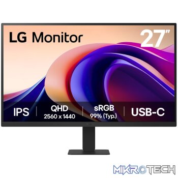 LG 27" QHD IPS Panel Monitor with USB-C - 100Hz