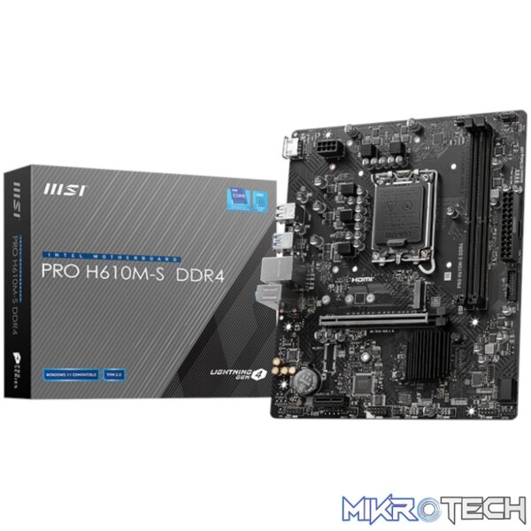 MSI H610M-S PRO LGA1700 M-ATX DDR4 Motherboard MSI H610M-S PRO LGA1700 M-ATX DDR4 Motherboard
