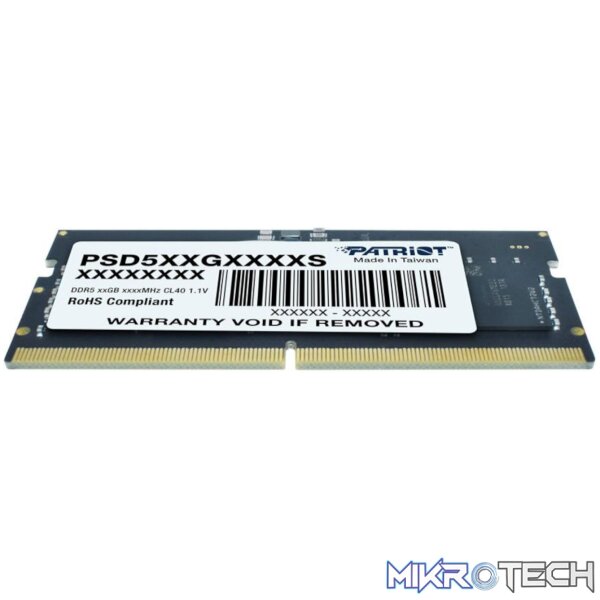 Patriot Signature Line DDR5 8GB 4800MHz Single Rank SODIMM Notebook Memory - Image 3