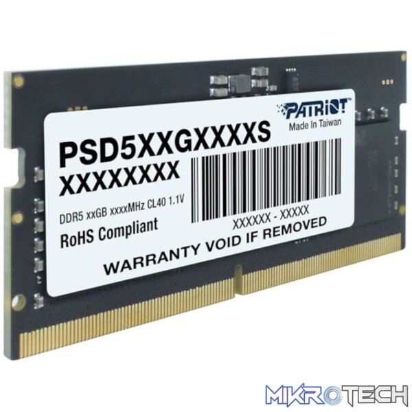 Patriot Signature Line DDR5 8GB 4800MHz Single Rank SODIMM Notebook Memory - Image 4