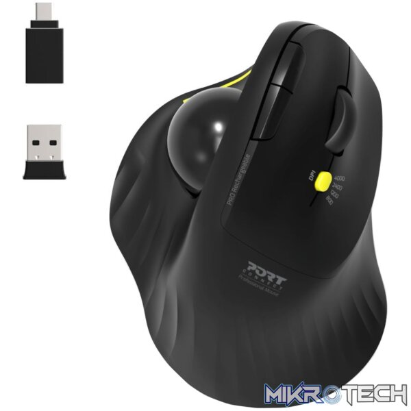 Port Connect Bluetooth + Wireless Rechargeable Ergonomic Trackball Mouse - Image 5