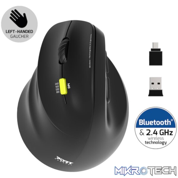 Port Connect Ergo Shape Rechargeable Wireless Mouse - Image 2