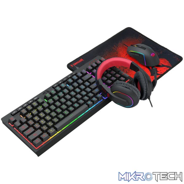 Redragon 4-in-1 Keyboard | Mouse | Mousepad | RGB Headset Gaming Combo - Image 3