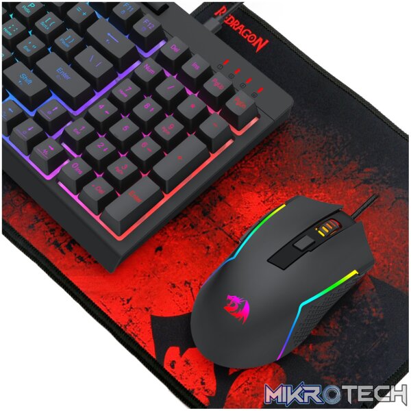 Redragon 4-in-1 Keyboard | Mouse | Mousepad | RGB Headset Gaming Combo - Image 6