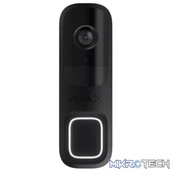 AJAX Security Outdoor Black 4MP WiFi Video Doorbell with PIR & AI | AJAX-DB-B