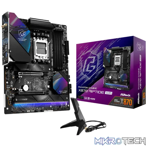 ASRock X870 Riptide AM5 Wi-Fi Phantom Gaming Motherboard ASRock X870 Riptide AM5 Wi-Fi Phantom Gaming Motherboard