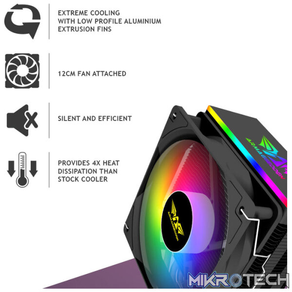 Armaggeddon Blizzard 2 ARGB CPU Cooler - Black - Image 9