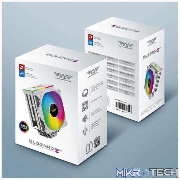 Armaggeddon Blizzard 2 ARGB CPU Cooler - Black - Image 10