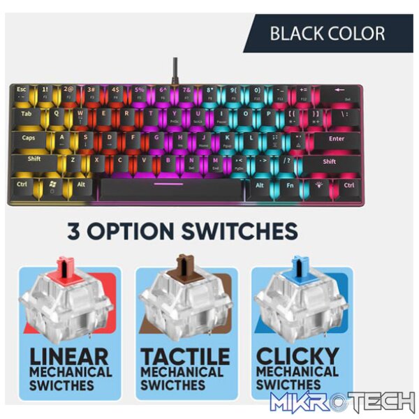 Armaggeddon MKA-1C Neo Psychswift 61 keys Mechanical Keyboard - Image 10