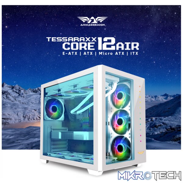 Armaggeddon Tessaraxx Core 12 Air E-ATX Gaming Case - Black - Image 4