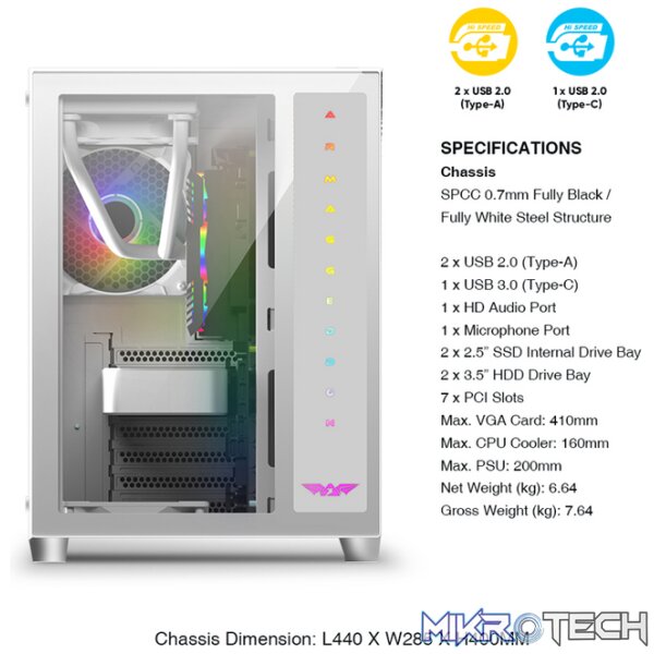 Armaggeddon Tessaraxx Core 12 Air E-ATX Gaming Case - Black - Image 8