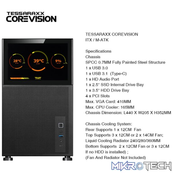 Armaggeddon Tessaraxx Core Vision  Micro-ATX Gaming Case - Image 13