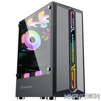 Armaggeddon Tritron Pro 300 ATX Gaming Case with 3x ARGB Fans - Black
