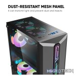 Armaggeddon Tritron Pro 300 ATX Gaming Case with 3x ARGB Fans - Black - Image 6