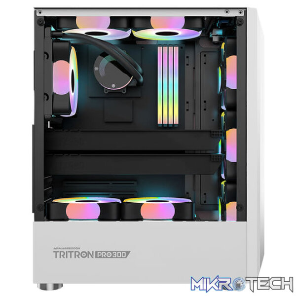 Armaggeddon Tritron Pro 300 ATX Gaming Case with 3x ARGB Fans - Black - Image 10