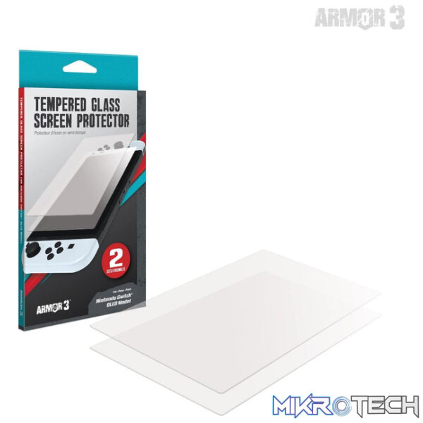 Armor3 Tempered Glass Screen Protector 2 Pack For Nintendo Switch OLED - Image 3