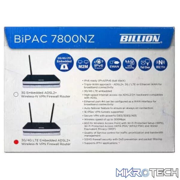 BILLION B-7800NZ-4G Wi-Fi DSL Modem Router | SST-BIL-4G - Image 3