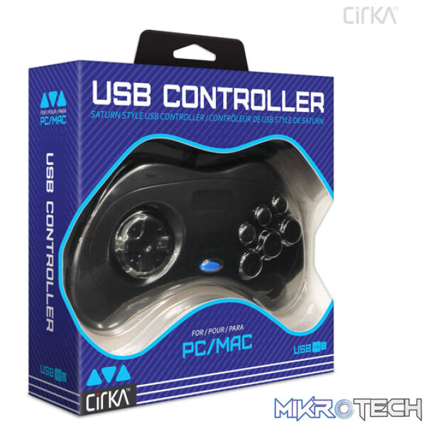 Cirka Saturn-Style USB Controller for PC/ Mac - Black - Image 2