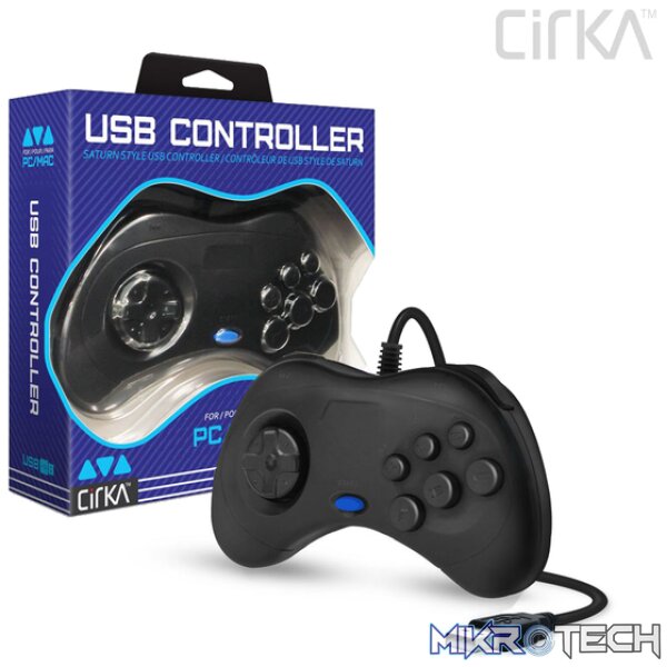 Cirka Saturn-Style USB Controller for PC/ Mac - Black - Image 3