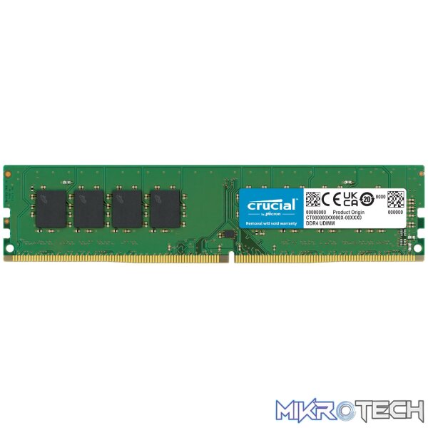 Crucial 8GB DDR4 3200MHz UDIMM Desktop Memory Crucial 8GB DDR4 3200MHz UDIMM Desktop Memory