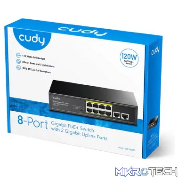 Cudy 10 Port Gigabit, 8 PoE 100W switch | GS1010P - Image 4