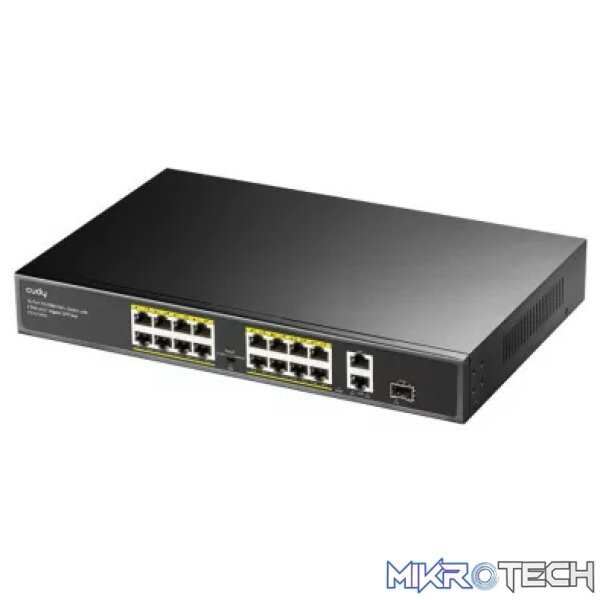 Cudy 16 Port Fast Ethernet PoE 190W 2 Gigabit 1SFP Switch | FS1018PS1 - Image 2