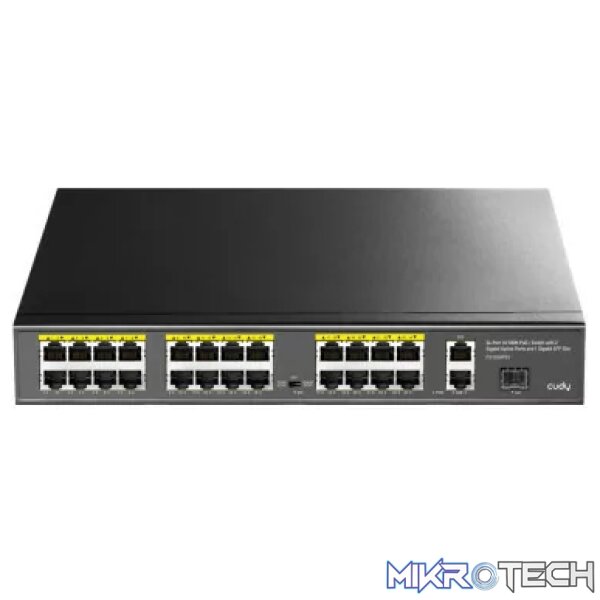 Cudy 24 Port Fast Ethernet PoE 290W 2 Gigabit 1SFP Switch | FS1026PS1 - Image 2