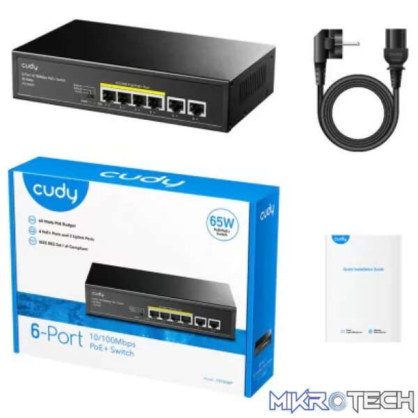 Cudy 6 Port Fast Ethernet, 4 Port PoE 60W Switch | FS1006P - Image 4
