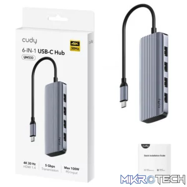 Cudy 6-in-1 4K 5Gbps USB-C HDMI Hub | UH500 - Image 4