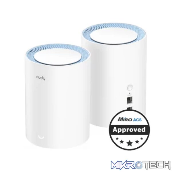 Cudy Dual Band 1200Mbps WiFi 5 Fast Ethernet Mesh 2 Pack | M1200 (2-Pack) Cudy Dual Band 1200Mbps WiFi 5 Fast Ethernet Mesh 2 Pack | M1200 (2-Pack)