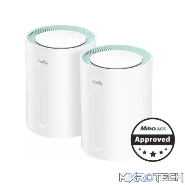 Cudy Dual Band 1200Mbps WiFi 5 Gigabit Mesh 2 Pack | M1300 (2-Pack) Cudy Dual Band 1200Mbps WiFi 5 Gigabit Mesh 2 Pack | M1300 (2-Pack)