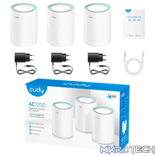 Cudy Dual Band 1200Mbps WiFi 5 Gigabit Mesh 3 Pack | M1300 (3-Pack) - Image 4